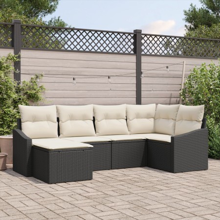 Conjunto de Comedor de Jardín de 6 Piezas con Cojines Ratán Sintético Negro | Foro24.es | Tu tienda online para hogar, jardín y más Foro24.es