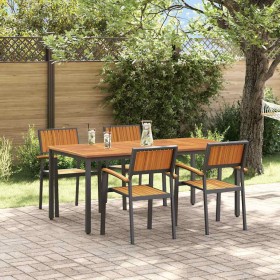 Conjunto de Comedor de Jardín 5 pcs Negro en Mesas de jardín | Comprar online en Foru.es