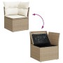 Conjunto de Comedor Jardín de 6 Piezas con Cojines Beige Ratán Poliéster de , Sofás de exterior - Ref: Foro24-3355460, Precio...