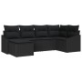 Conjunto de Comedor de Jardín de 6 Piezas con Cojines Negro Poliratán de , Sofás de exterior - Ref: Foro24-3355462, Precio: 4...