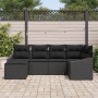 Conjunto de Comedor de Jardín de 6 Piezas con Cojines Negro Poliratán de , Sofás de exterior - Ref: Foro24-3355462, Precio: 4...