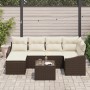 Conjunto de Comedor de Jardín de 6 Piezas con Cojines Gris Poliratán | Foro24.es | Tu tienda online para hogar, jardín y más Foro24.es