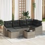 Conjunto de Comedor de Jardín de 7 Piezas con Cojines de Ratán Gris de , Sofás de exterior - Ref: Foro24-3355471, Precio: 493...