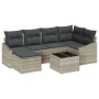 Conjunto de Comedor de Jardín de 7 Piezas con Cojines de Ratán Gris de , Sofás de exterior - Ref: Foro24-3355471, Precio: 493...