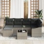 Conjunto de Comedor de Jardín de 7 Piezas con Cojines de Ratán Gris de , Sofás de exterior - Ref: Foro24-3355471, Precio: 493...