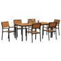 Conjunto de Comedor de Jardín 7 pcs Negro en Mesas de jardín | Comprar online en Foru.es