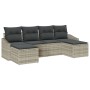 Conjunto de Comedor de Jardín de 6 Piezas con Cojines Poliratán Gris Claro de , Sofás de exterior - Ref: Foro24-3355501, Prec...