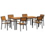 Conjunto de Comedor de Jardín 7 pcs Negro en Mesas de jardín | Comprar online en Foru.es