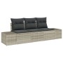 Set de Sofá de Jardín de 3 Piezas con Cojines Gris Claro Poliratán | Foro24.es | Tu tienda online para hogar, jardín y más Foro24.es