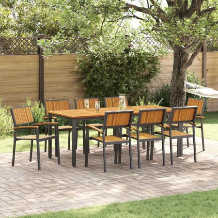 Conjunto de Comedor de Jardín 9 pcs Negro en Mesas de jardín | Comprar online en Foru.es