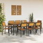 Conjunto de Comedor de Jardín 9 pcs Negro en Mesas de jardín | Comprar online en Foru.es