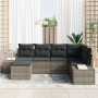 Conjunto de sofá de jardín de 6 piezas con cojines gris ratán poligonal | Foro24.es | Tu tienda online para hogar, jardín y más Foro24.es