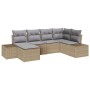 Juego de Sofá de Jardín de 6 Piezas con Cojines Beige Ratán PE de , Sofás de exterior - Ref: Foro24-3355799, Precio: 466,87 €...