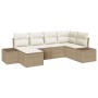Juego de Sofá de Jardín de 6 Piezas con Cojines Beige Poliratán de , Sofás de exterior - Ref: Foro24-3355800, Precio: 480,73 ...
