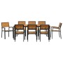 Conjunto de Comedor de Jardín 9 pcs Negro en Mesas de jardín | Comprar online en Foru.es