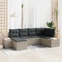 Conjunto de Sofá de Jardín de 6 Piezas con Cojines Gris Claro Poliratán | Foro24.es | Tu tienda online para hogar, jardín y más Foro24.es