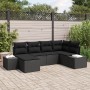 Juego de sofá de jardín de 6 piezas con cojines de ratán negro de , Sofás de exterior - Ref: Foro24-3355802, Precio: 448,64 €...