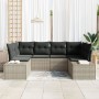 Conjunto de Sofás de Jardín de 6 Piezas con Cojines Gris Claro de Ratán Sintético | Foro24.es | Tu tienda online para hogar, jardín y más Foro24.es