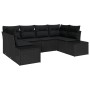 Conjunto de Sofá de Jardín de 6 Piezas con Cojines Negro de Ratán Poliamida de , Sofás de exterior - Ref: Foro24-3355872, Pre...