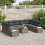 Juego de Sofás de Jardín de 9 Piezas con Cojines Ratán Sintético Negro | Foro24.es | Tu tienda online para hogar, jardín y más Foro24.es