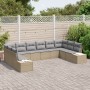 Juego de Sofá de Jardín de 10 Piezas con Cojines Beige Poliratán de , Sofás de exterior - Ref: Foro24-3355909, Precio: 678,57...