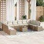 Conjunto de Sofás de Jardín de 11 Piezas con Cojines Marrón Poliratán de , Sofás de exterior - Ref: Foro24-3355920, Precio: 7...