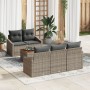 Conjunto de Sofás de Jardín de 6 Piezas con Cojines Gris Ratán de Polietileno Acacia | Foro24.es | Tu tienda online para hogar, jardín y más Foro24.es