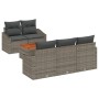 Conjunto de Sofás de Jardín de 6 Piezas con Cojines Gris Ratán de Polietileno Acacia | Foro24.es | Tu tienda online para hogar, jardín y más Foro24.es