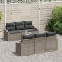 Juego de Sofá de Jardín de 7 Piezas con Cojines Gris Poliratán Acacia | Foro24.es | Tu tienda online para hogar, jardín y más Foro24.es