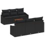 Juego de Sofás de Jardín de 7 Piezas con Cojines Negro Poliratán Acacia de , Sofás de exterior - Ref: Foro24-3356448, Precio:...
