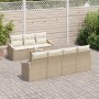Conjunto de sofá de jardín de 8 piezas con cojines Beige Poliratán Acacia de , Sofás de exterior - Ref: Foro24-3356461, Preci...
