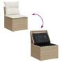 Conjunto de sofá de jardín de 8 piezas con cojines Beige Poliratán Acacia de , Sofás de exterior - Ref: Foro24-3356461, Preci...