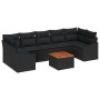 Conjunto de Sofás de Jardín de 8 Piezas con Cojines Negro Poliratán Acacia de , Sofás de exterior - Ref: Foro24-3356469, Prec...