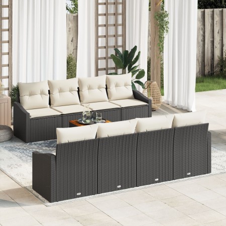 Conjunto de Sofá de Jardín de 7 piezas con Cojines Negro Poliratán Acacia | Foro24.es | Tu tienda online para hogar, jardín y más Foro24.es