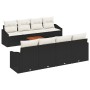 Conjunto de Sofá de Jardín de 7 piezas con Cojines Negro Poliratán Acacia | Foro24.es | Tu tienda online para hogar, jardín y más Foro24.es