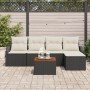 Juego de Sofá de Jardín de 6 Piezas con Cojines Negro Poliratán Acacia | Foro24.es | Tu tienda online para hogar, jardín y más Foro24.es