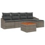 Juego de Sofá de Jardín de 6 piezas con Cojines Gris Poliratán Acacia de , Sofás de exterior - Ref: Foro24-3356487, Precio: 3...
