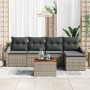 Juego de Sofá de Jardín de 6 piezas con Cojines Gris Poliratán Acacia de , Sofás de exterior - Ref: Foro24-3356487, Precio: 3...