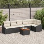Conjunto de Sofás de Jardín de 7 Piezas con Cojines Negro Poliratán Acacia | Foro24.es | Tu tienda online para hogar, jardín y más Foro24.es