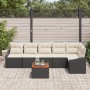 Conjunto de Sofás de Jardín de 7 Piezas con Cojines Negro Poliratán Acacia | Foro24.es | Tu tienda online para hogar, jardín y más Foro24.es