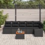 Juego de Sofá de Jardín de 7 piezas con Cojines Negro Ratán Acacia de , Sofás de exterior - Ref: Foro24-3356511, Precio: 475,...