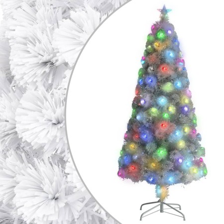 Árbol de Navidad artificial con luces fibra óptica blanco 150cm en Decoración Festiva y Estacional | Comprar online en Foru.es