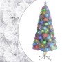 Árbol de Navidad artificial con luces fibra óptica blanco 150cm en Decoración Festiva y Estacional | Comprar online en Foru.es