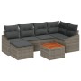 Set de Sofá de Jardín de 7 Piezas con Cojines Gris de Ratán Sintético de Acacia de , Sofás de exterior - Ref: Foro24-3356522,...
