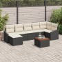 Juego de Sofás de Jardín de 8 Piezas con Cojines Negro Rattan Sintético Acacia | Foro24.es | Tu tienda online para hogar, jardín y más Foro24.es
