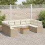 Juego de Sofás de Jardín de 10 Piezas con Cojines Beige Poliratán Acacia | Foro24.es | Tu tienda online para hogar, jardín y más Foro24.es
