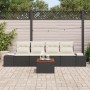 Juego de Sofás de Jardín de 5 Piezas con Cojines Negro Polirratán Acacia | Foro24.es | Tu tienda online para hogar, jardín y más Foro24.es