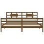 Estructura cama y cabecero madera maciza marrón miel 200x200 cm de vidaXL, Camas y somieres - Ref: Foro24-3194464, Precio: 17...