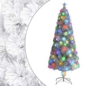 Árbol de Navidad artificial con luces fibra óptica blanco 240cm en Decoración Festiva y Estacional | Comprar online en Foru.es