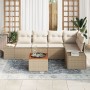 Juego de Sofá de Jardín de 6 Piezas con Cojines Beige de Ratán Sintético de , Sofás de exterior - Ref: Foro24-3356629, Precio...